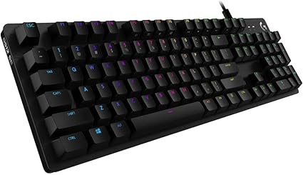 Open Box, Unused Logitech G 512 RGB Backlit Mechanical Wired Gaming Keyboard with GX Blue Clicky Key Switches Carbon