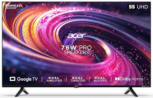 Open Box Unused Acer 139 cm 55 inches H PRO Series 4K Ultra HD Smart LED Google TV AR55GR2851UDPRO Black