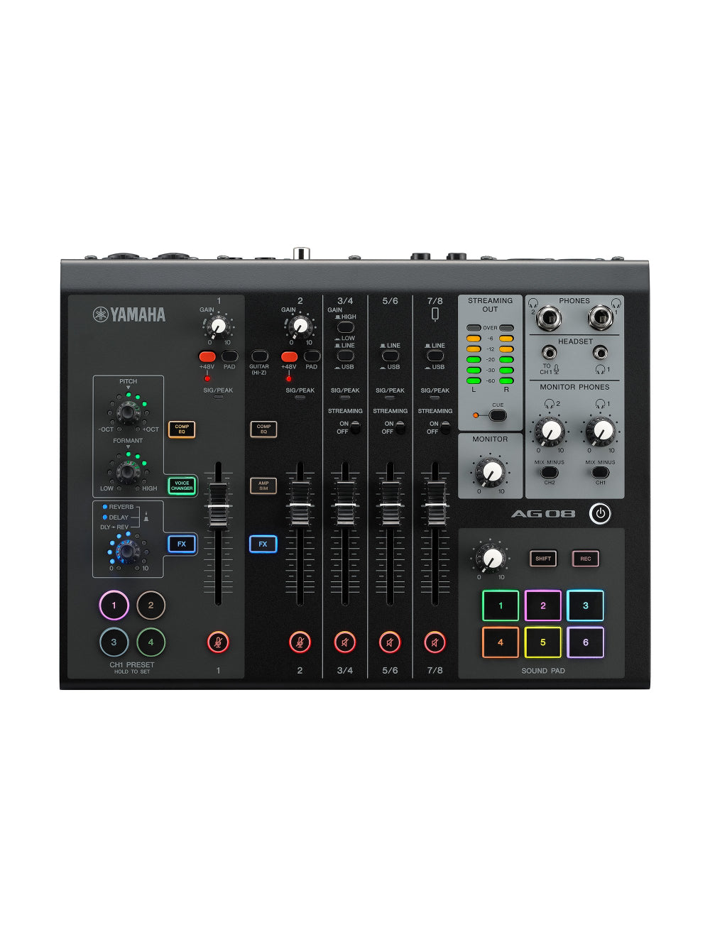 Yamaha AG08 Black Live Streaming Mixer