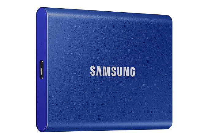 Open Box Unused Samsung T7 500GB Up to 1,050MB/s USB 3.2 Gen 2 10Gbps, Type-C External Solid State Drive Portable SSD Blue MU-PC500H