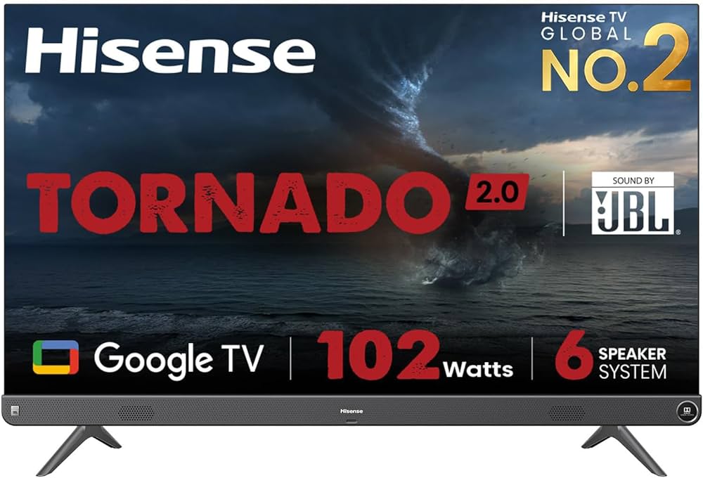 Open Box Unused Hisense Tornado 164 cm (65 inch) Ultra HD (4K) LED Smart Google TV with 25W Subwoofer, Dolby Vision and Atmos 65A7H