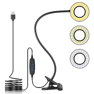 Open Box Unused Tukzer 3.5" LED Selfie Ring Light |Flexible Arm Desk Mount Clamp for Live Stream Pack of 2