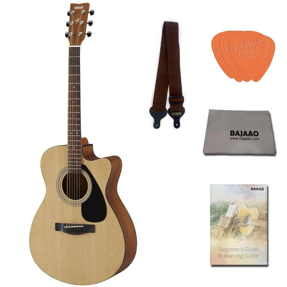 Yamaha FS80C The Ultimate Concert Body Cutaway Acoustic Guitar with Strap, Picks & Ebook