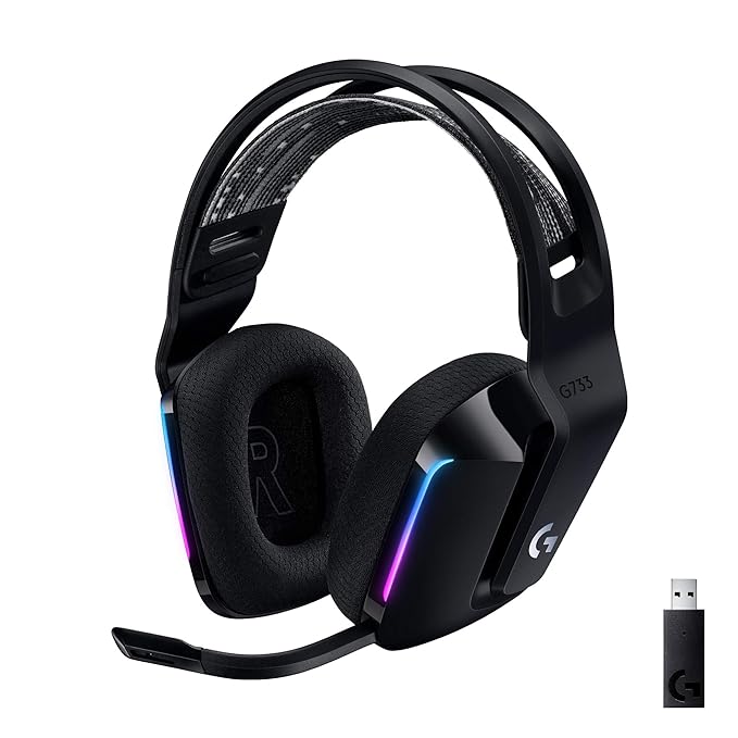 Open Box Unused Logitech G733 Lightspeed Wireless Gaming Headset with Suspension Over Ear Headband