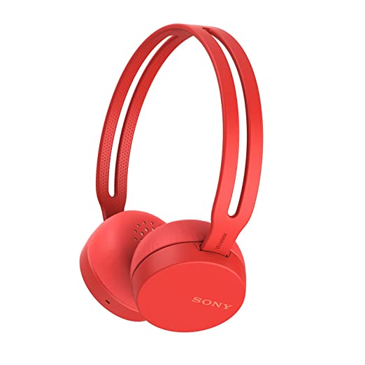 Sony WH-CH400 Wireless On Ear Headphones with Microphone Red Pack of 2