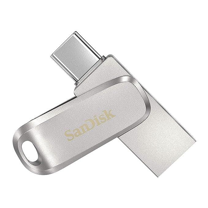 Open Box, Unused SanDisk Ultra Dual Drive Luxe USB Type C Flash Drive Silver 128 GB, 5Y SDDDC4-128G-I35