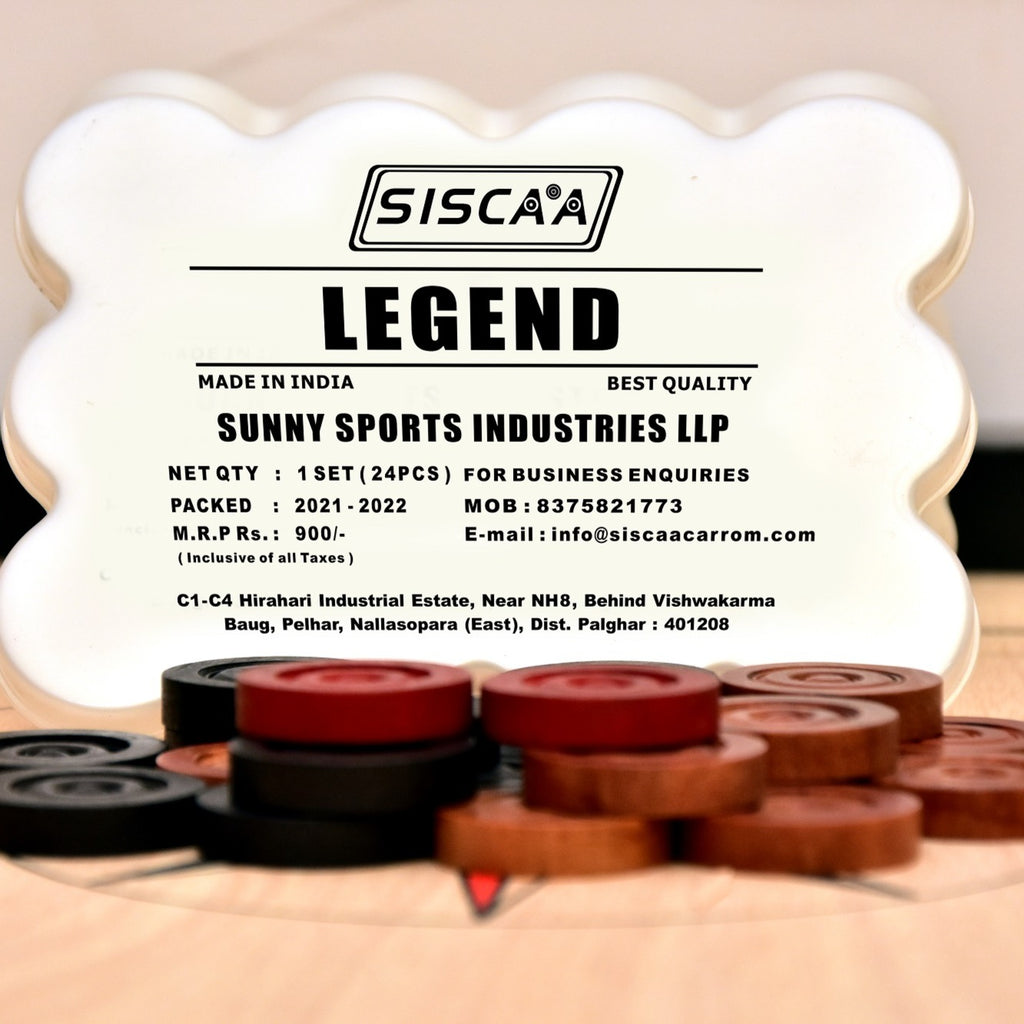 Siscaa Legend Carrom Coin Set 24 Pieces Pack of 6