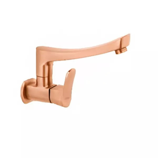 Cera Perla Quarter Turn Single Lever Wall Mount Sink Cock Antique Copper F1012261AC