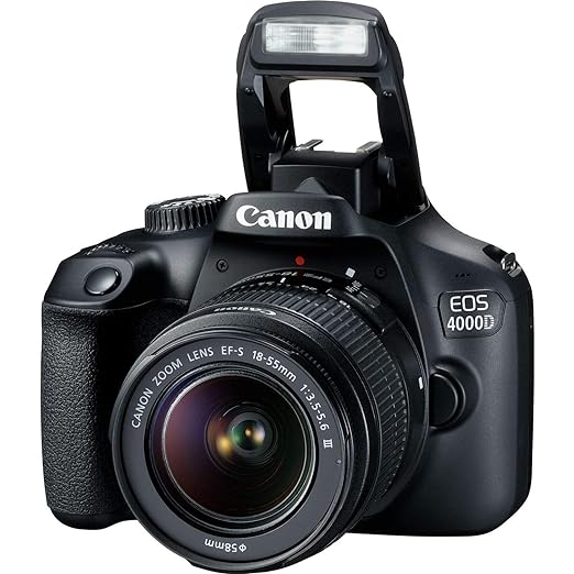 Used Canon EOS 4000D / Rebel T100 18.0 MP SLR - Black w/ 18-55mm DC III Lens