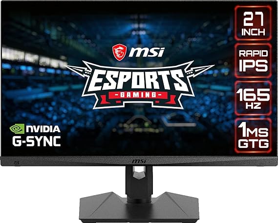 Open Box Unused MSI Optix MAG274QRF-QD Esports Gaming Monitor – 27″ WQHD (2560×1440), Flat, Rapid IPS, 165Hz, 1ms GTG Response Time, Quantum Dot, HDR, G-sync Compatib