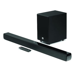 Open Box Unused JBL Cinema SB241, Dolby Digital Soundbar with Wired Subwoofer for Extra Deep Bass, 2.1 Channel Home Theatre with Remote