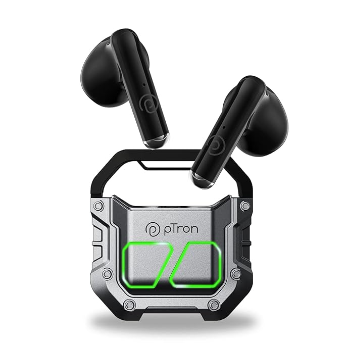 Open Box, Unused pTron Bassbuds Xtreme Truly Wireless in Ear Earbuds with mic, 32Hrs Playtime, Bluetooth Headphones 5.3, 13mm Driver