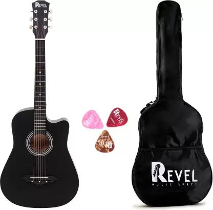 Open Box Unused Revel RVL-38C-LGP-BK Acoustic Guitar Linden Wood Ebony Right Hand