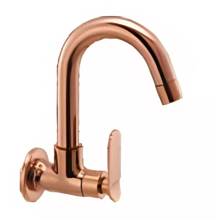 Cera Brooklyn Quarter Turn Single Lever Wall Mount Sink Cock Rose Gold F1018251RG