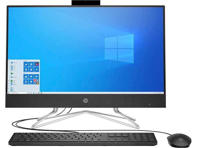 Open Box Unused HP AlO Ryzen 3 3250U 54.6 cm (21.5-inch) FHD All-in-One Desktop with Alexa Built in 8GB/1TB HDD/Windows 10/MS Office 2019/Wired Keyboard & Mouse 22-df0444in, Black