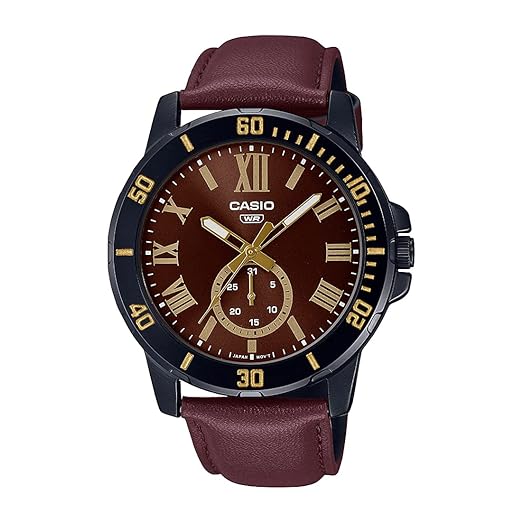 Casio Enticer Men Analog Brown Dial Watch A2071 MTP-VD200BL-5BUDF