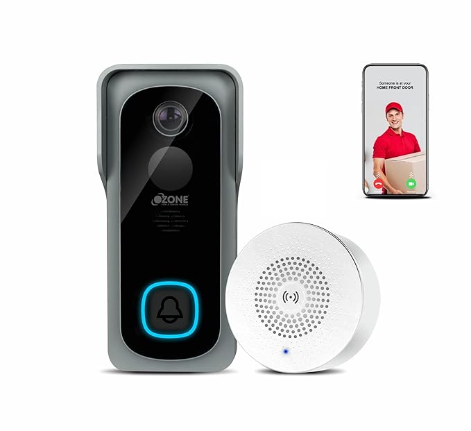 Open Box, Unused Ozone Smart Video Door Bell Instant Visitor Video Call On Phone Wireless Video Doorbell Camera Motion Sensor 1080p Camera