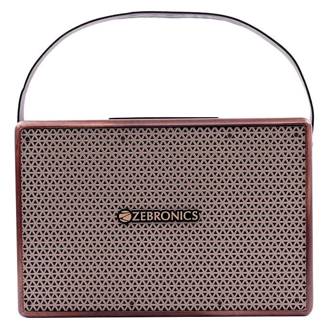 Open Box Unused Zebronics Sargam 20 Watts Portable Wireless Bluetooth Speaker with Retro Design