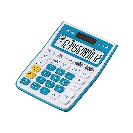 Casio MJ-12VCb-BU 300 Steps Check & Correct Colourful Desktop Calculator Blue