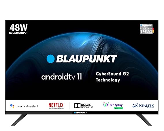 Open Box Unused Blaupunkt 101 cm 40 inches Cyber Sound G2 Series Full HD LED Google TV 40CSG7112 Black