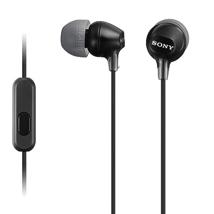 Open Box Unused Sony MDR-EX15AP EX In-Ear Wired Stereo Headphones with Mic Black Pack of 2