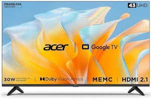 Open Box Unused Acer 109 cm 43 inches Advanced I Series 4K Ultra HD Smart LED Google TV AR43GR2851UDFL Black