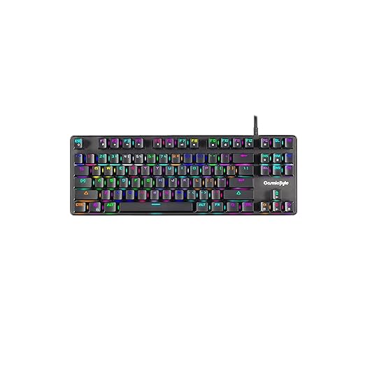 Open Box Unused Cosmic Byte CB-GK-18 Firefly Per-Key RGB TKL Mechanical Keyboard with Swappable Outemu Red Switch, Macros, Software Black