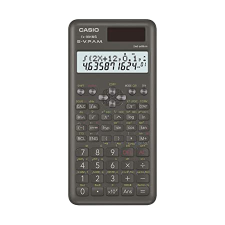 Casio FX-991MS 2nd Gen Non-Programmable Scientific Calculator, 401 Functions and 2-line Display, Black
