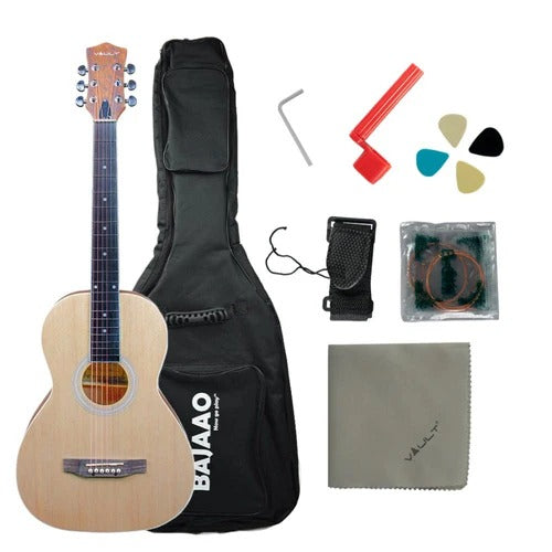 Vault PA36 Parlor Body Compact Acoustic Guitar with Bajaao 22mm Padded Gigbag