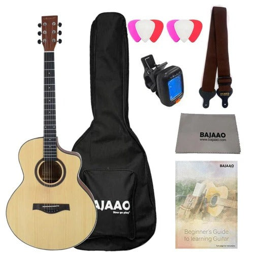 Vault EA40 41" Premium Spruce-Top Cutaway Acoustic Guitar with Bag, Strap, Picks, Tuner, Polishing Cloth & Ebook