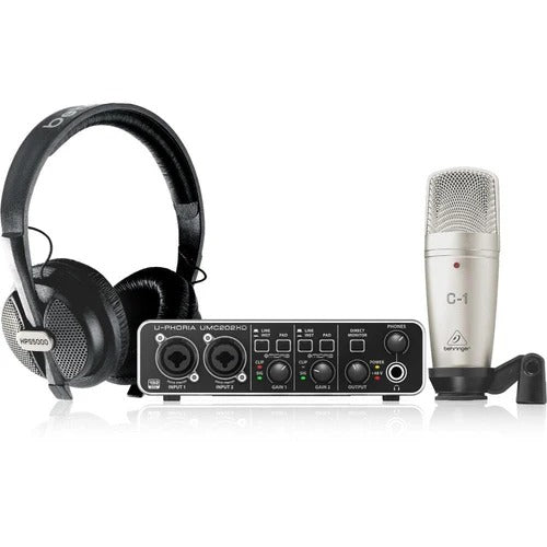 Behringer U-PHORIA Studio Pro High Definition USB Audio Interface with Condenser Microphone & Headphones