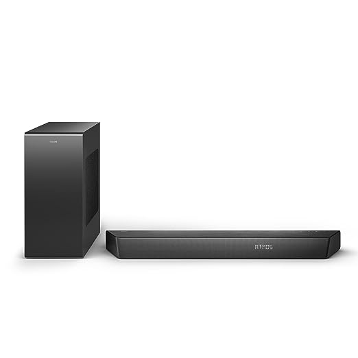 Open Box Unused Philips Audio TAB7807 3.1CH 620W Dolby Atmos Soundbar with Wireless Subwoofer HDMI eARC and USB Input