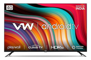 Open Box Unused VW 101 cm (40 inches) Playwall Frameless Series Full HD Android Smart LED TV VW40F1 Black