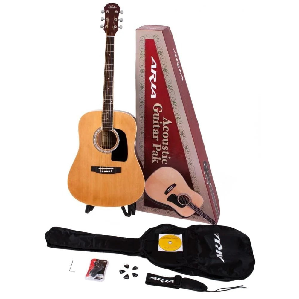 Aria AGPN-003 Acoustic Guitar Pack Natural