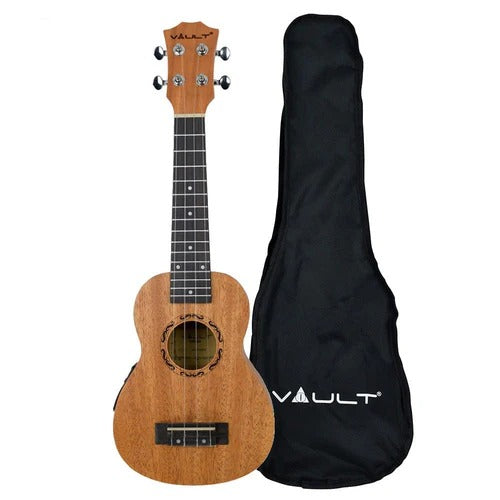 Vault UK-2000SCE 21-Inch Solid Mahogany Top Premium Electro-Acoustic Soprano Ukulele With EQ & Gigbag