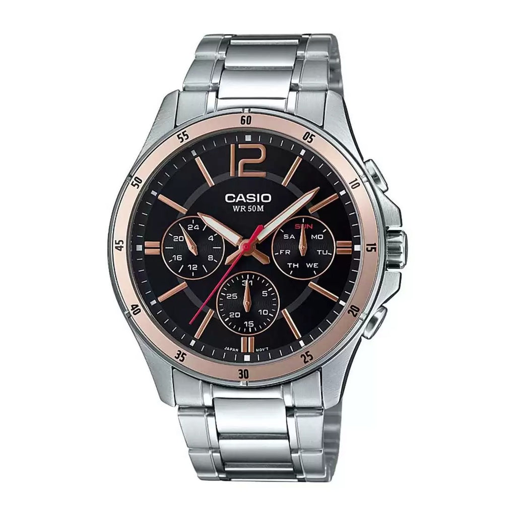 Casio Enticer Silver Multi-Dial Men's Watch A1884 MTP-1374HD-1A2VIF