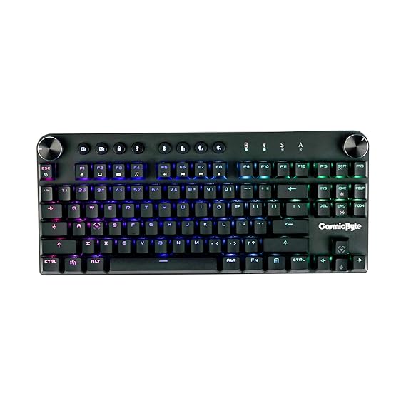 Open Box Unused Cosmic Byte CB-GK-19 Sirius Bluetooth & Wired Mechanical Keyboard with Per Key RGB, Outemu Brown Switches Black