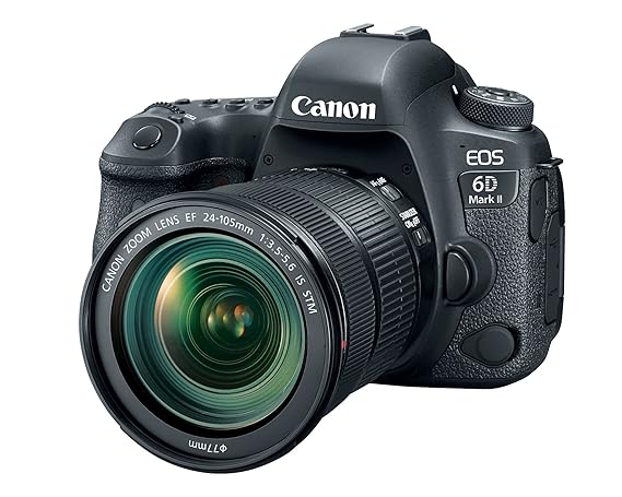 Used Canon EOS 6D Mark II DSLR Camera with 24-105mm f/4L II Lens DSLR Camera Body Lens Black