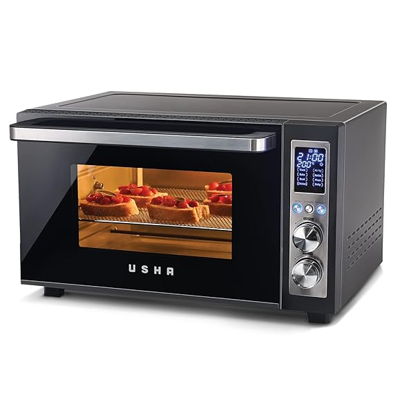 Open Box, Unused Usha 30-Litre with Air Fryer Oven Toaster Grill OTG OTGW 30DRC TURBO, Black