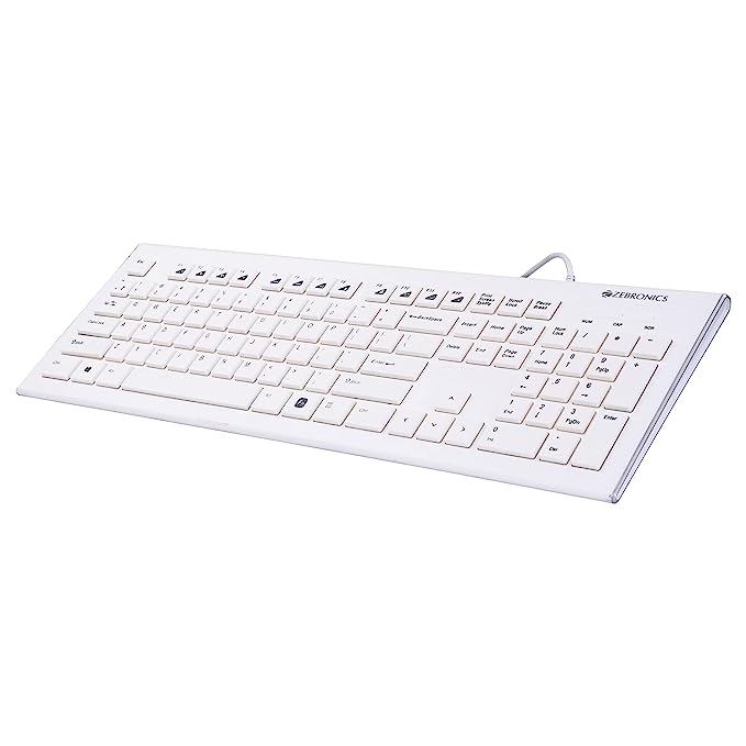 खुला बॉक्स, अप्रयुक्त ज़ेब्रॉनिक्स ज़ेब-डीएलके01 वायर्ड यूएसबी मल्टीमीडिया कीबोर्ड सफेद 3 का पैक 