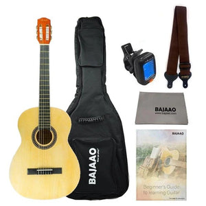 Vault CL-20 4/4 size Classical Guitar with Gigbag, Tuner, Strap, Polishing Cloth & Ebook Natural Gloss