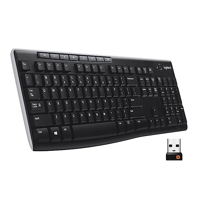 Open Box, Unused Logitech Wireless Keyboard K270 with Long-Range Wireless 920-003051 Black