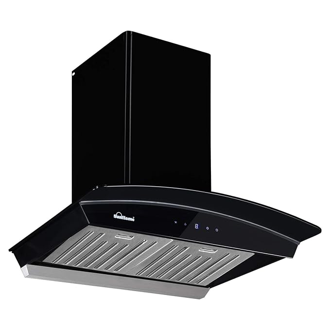 Open Box, Unused Sunflame CH DAHLIA 60 BK AC DX Auto Clean Wall Mounted Black 1230 CMH Chimney