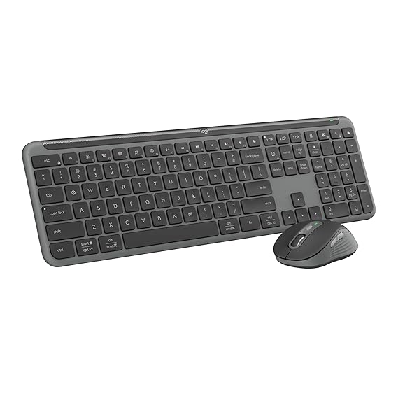 Open Box, Unused Logitech MK950 Signature Slim Wireless Keyboard and Mouse Combo, Sleek Design, Quiet Typing and Clicking