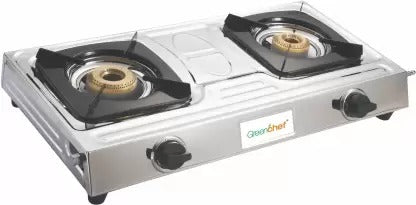 Open Box,Unused Greenchef Hoop Stainless Steel Manual Gas Stove 2 Burners