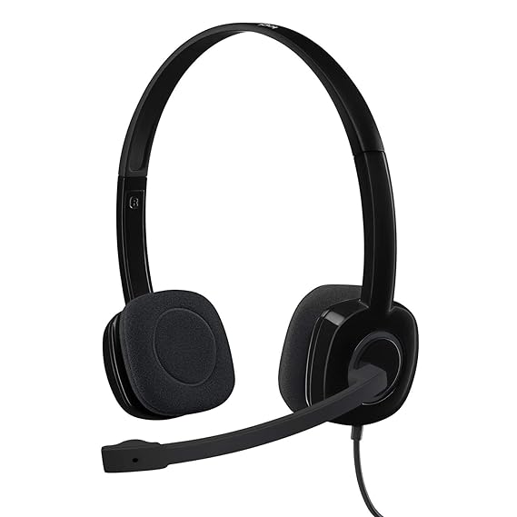 Open Box, Unused Logitech H151 Wired Headset with Noise-Cancelling Boom Microphone Pack of 2