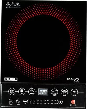 Open Box,Unused USHA CJ1600WPC Induction Cooktop Black Push Button