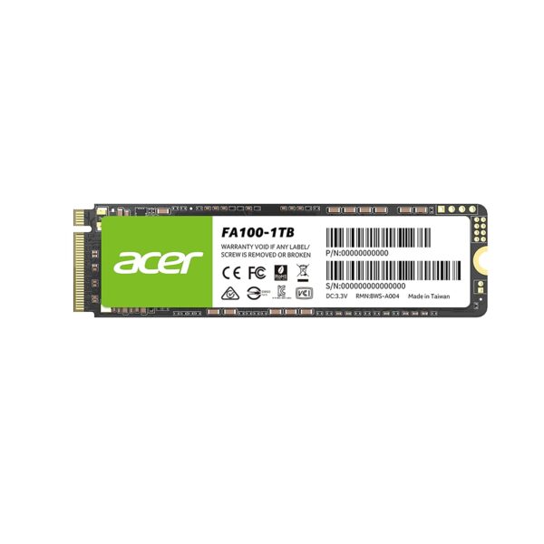 Open Box Unused Acer FA100 1TB NVMe PCIe Gen3 x4 NVMe 3D NAND SSD M.2 Internal SSD-3300MB/s R, 2700MB/s W Speed
