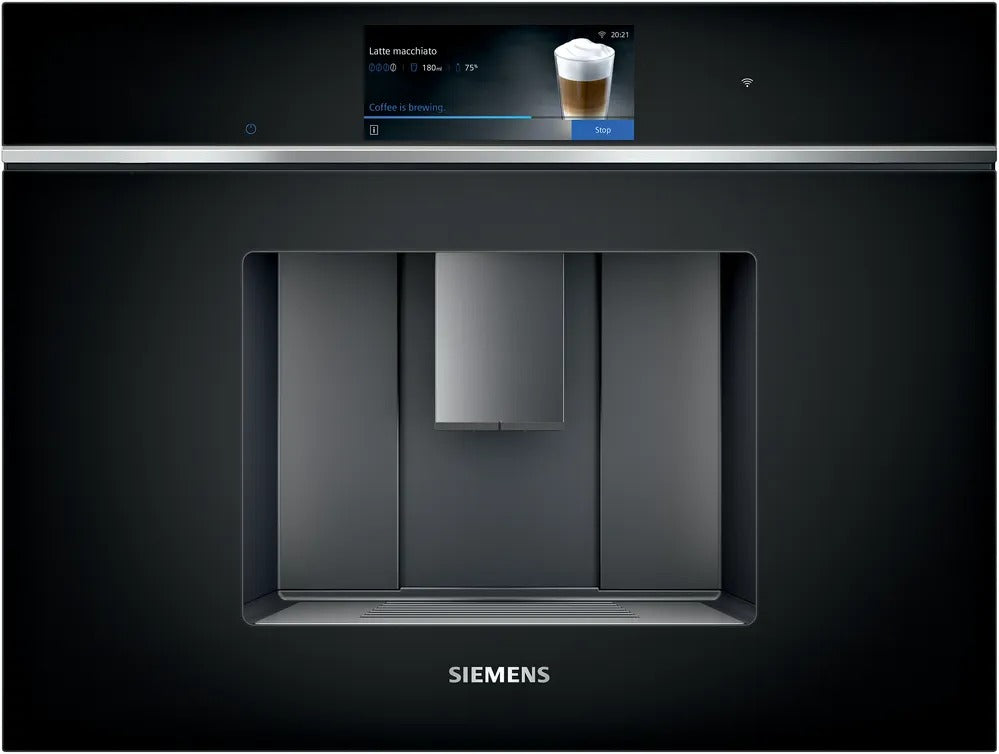 Siemens iQ700 Built-In Fully Automatic Coffee Machine Black Removable Water Tank CT718L1B0