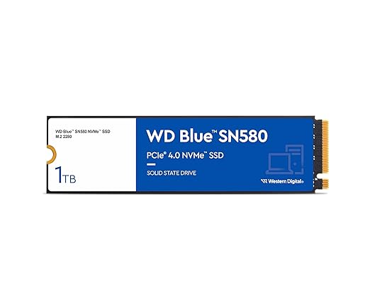 Open Box Unused Western Digital WD Blue SN580 NVMe 1TB, Upto 4150MB/s